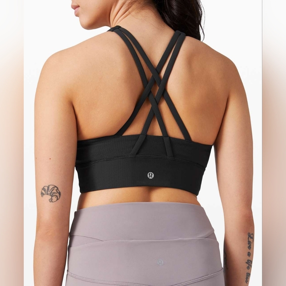 Lululemon Ribbed Energy Bra High Neck Long Line Sz 4 - Picture 3 of 7